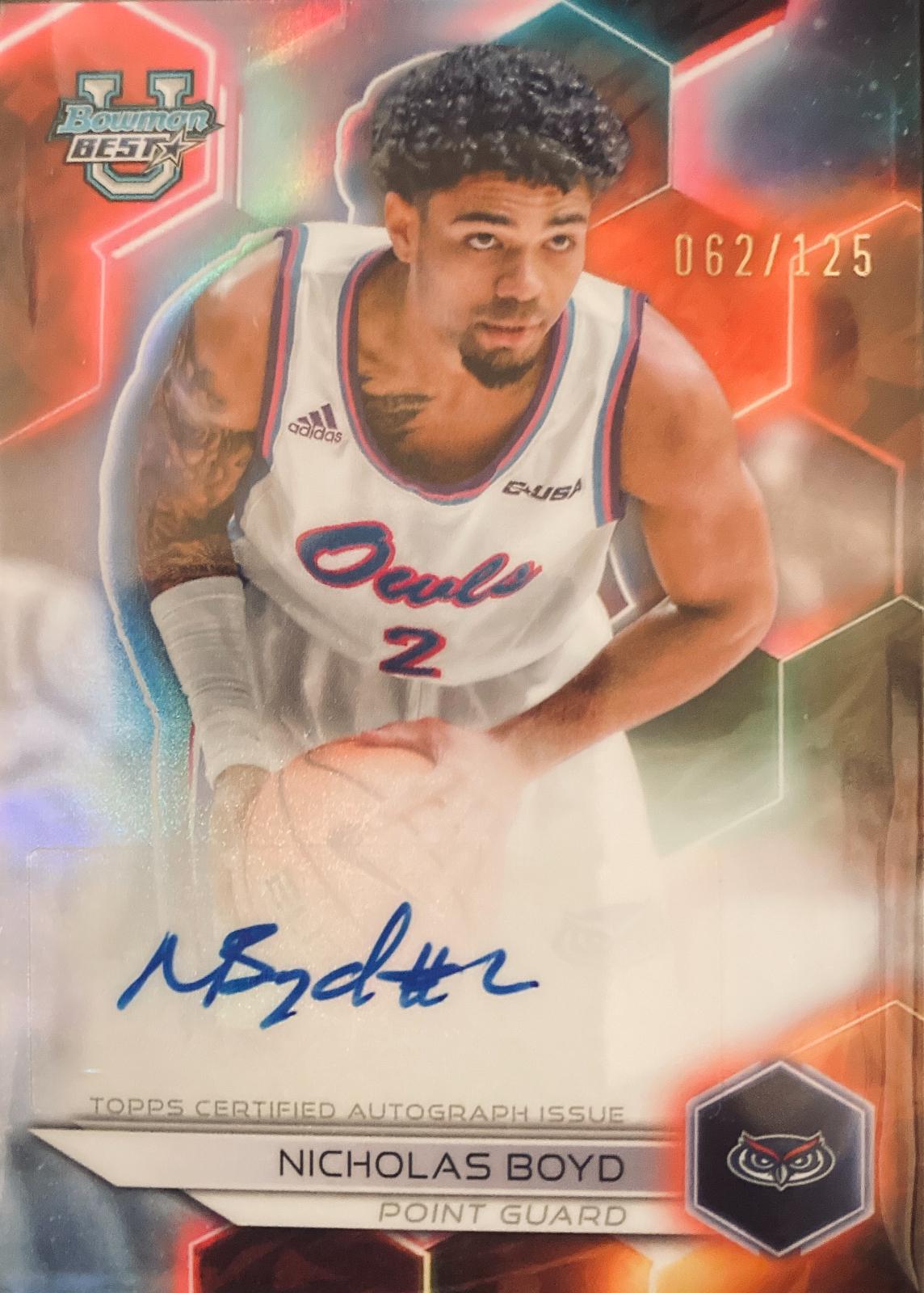 Nicholas Boyd #B23-NB 2023 Bowman Best University Best Of 2023 Autographs Basketball