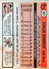 Back Of Card | Junior Kennedy Baseball Cards 1981 Topps