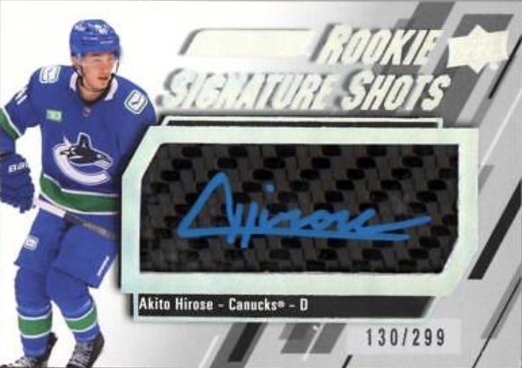 Akito Hirose #RSS-AH Hockey Cards 2023 Upper Deck Engrained Rookie Signature Shots