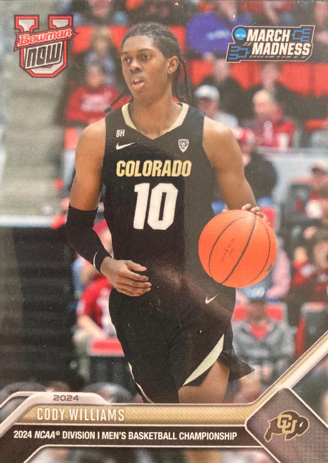 Cody Williams Basketball Cards 2024 Bowman U Now NCAA March Madness
