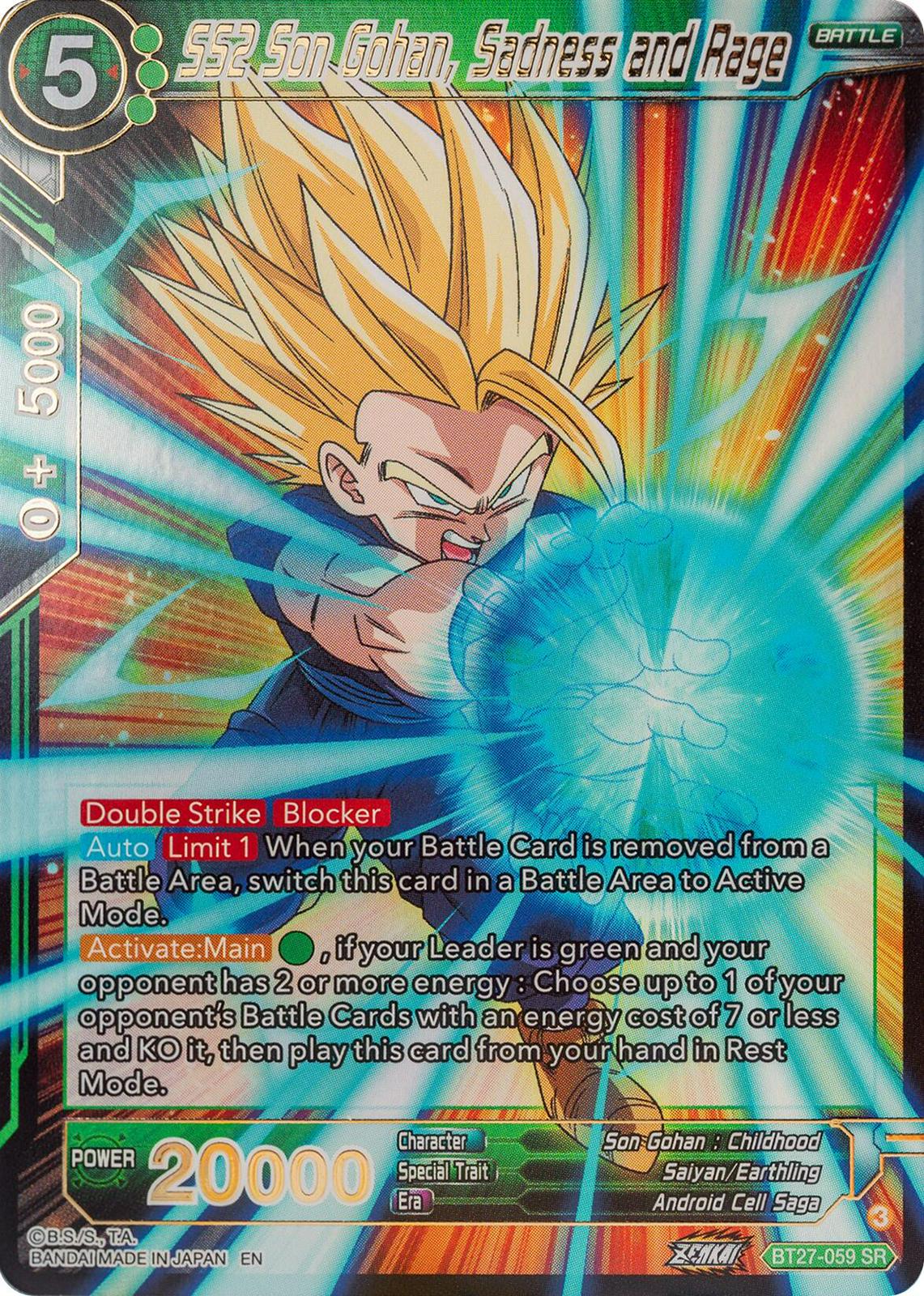 SS2 Son Gohan, Sadness and Rage BT27-059 Dragon Ball Super: History of Z