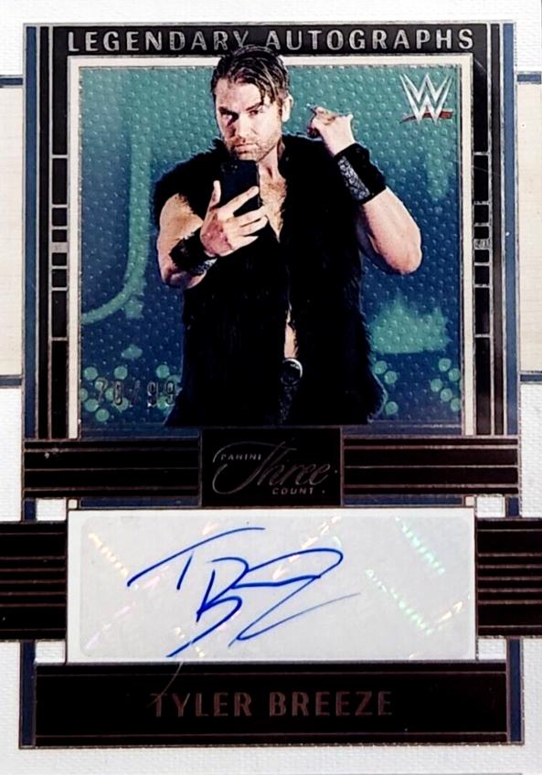 Tyler Breeze #6 Wrestling Cards 2024 Panini Three Count WWE Legendary Autograph