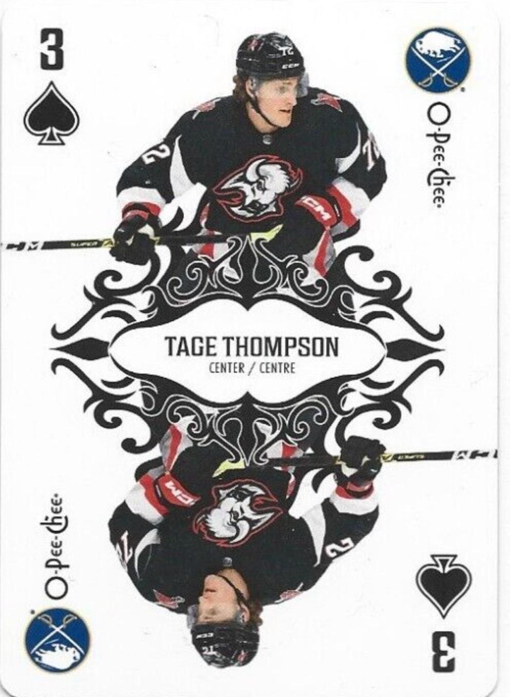 Tage Thompson #3-SPADES 2023 O Pee Chee Playing Cards Hockey