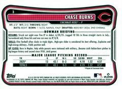 Back Of Card | Chase Burns Baseball Cards 2026 Bowman