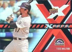 Todd Helton #X-HE Baseball Cards 2008 Upper Deck X Xponential Prices