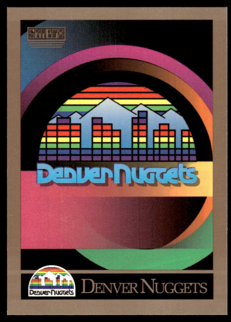 Denver Nuggets Team Checklist #334 Basketball Cards 1990 Skybox