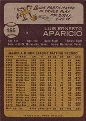 Back | Luis Aparicio Baseball Cards 1973 Topps