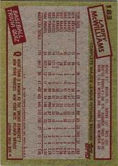Back Of Card | Larry McWilliams Baseball Cards 1985 Topps