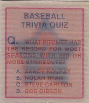 Baseball Trivia Quiz #31 1986 Sportflics Magic Motion Trivia Quiz Baseball