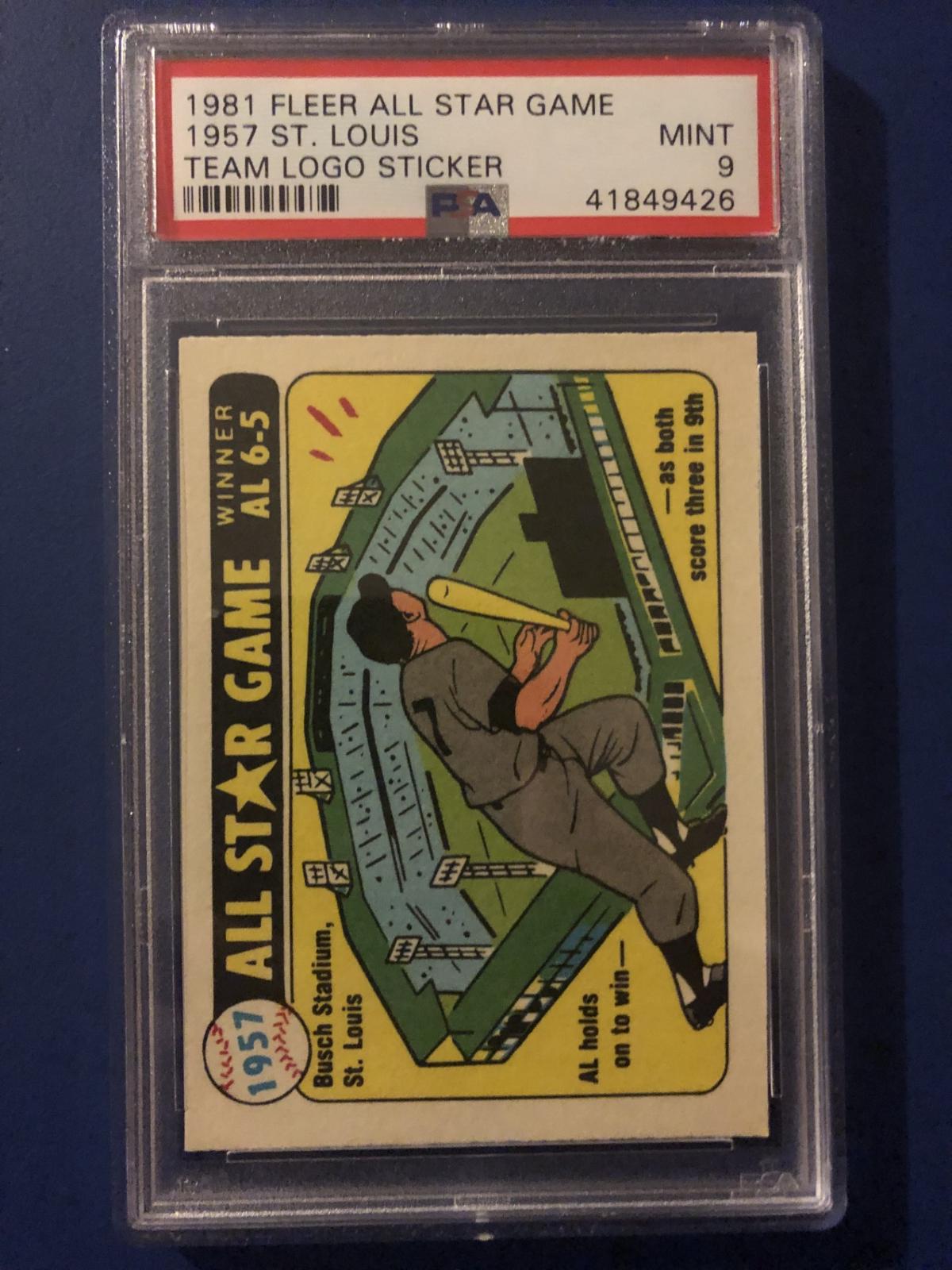 1957 St. Louis Baseball Cards 1981 Fleer All Star Game/ Team Logo Sticker