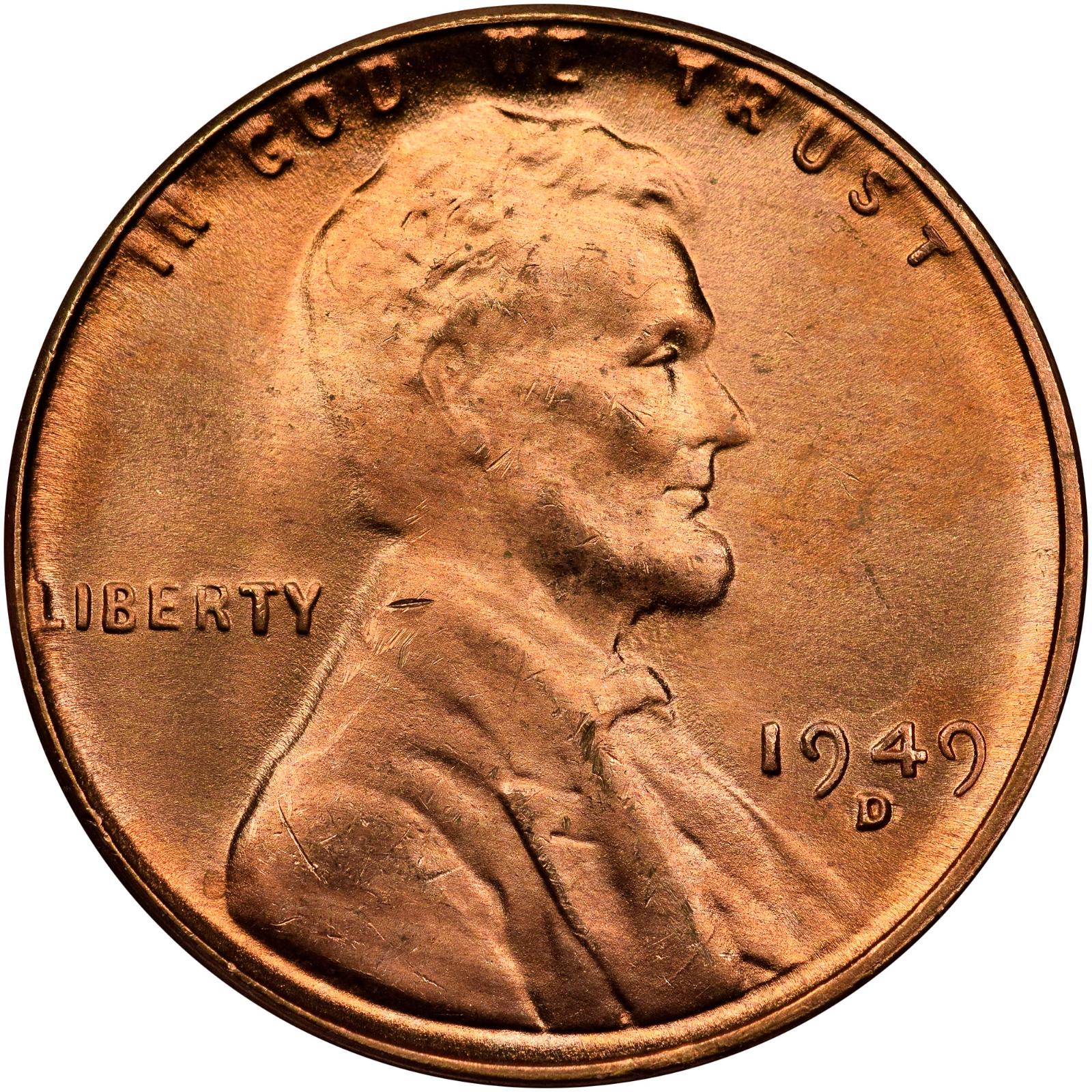 1949 D Coins Lincoln Wheat Penny