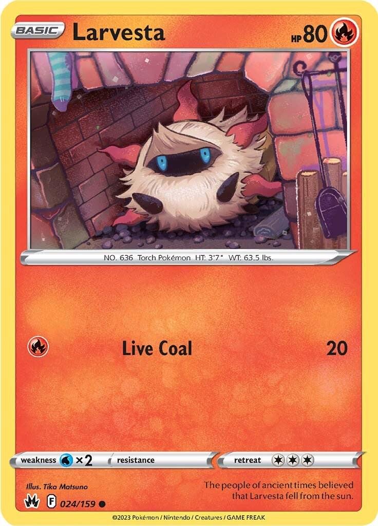 Larvesta #24 Pokemon Crown Zenith