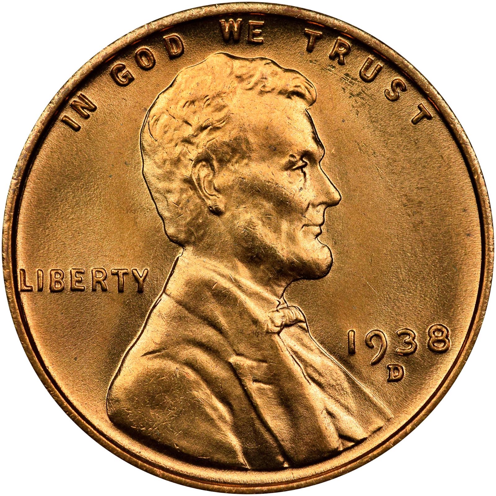 1938 D Coins Lincoln Wheat Penny