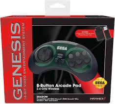 Retro Bit Genesis 8 Button Arcade Pad Shadow Sega Genesis