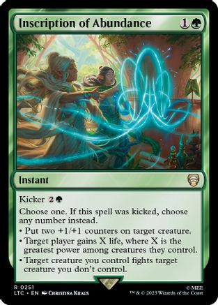 Inscription of Abundance #251 Magic Lord of the Rings Commander