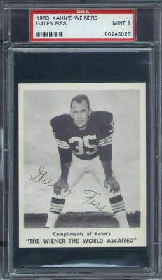Galen Fiss Football Cards 1963 Kahn's Wieners