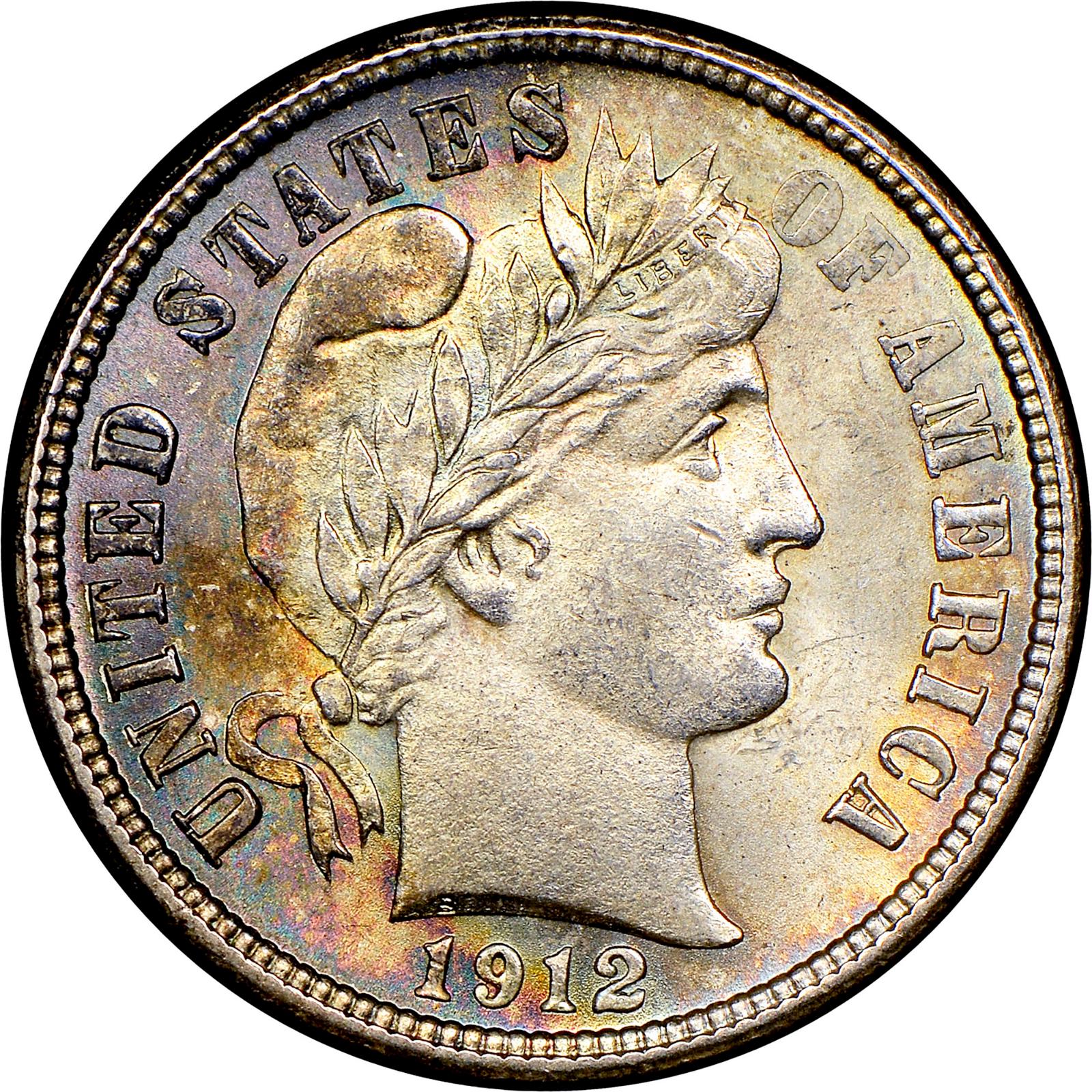 1912 D Coins Barber Dime