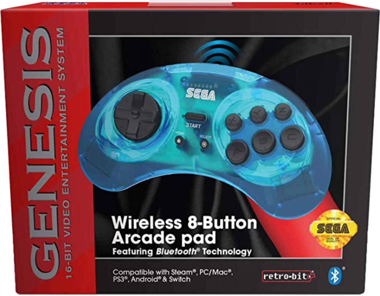 Sega Genesis Wireless 8 Button Arcade Pad Nintendo Switch