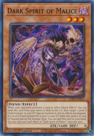 Dark Spirit of Malice LDS3-EN011 YuGiOh Legendary Duelists: Season 3