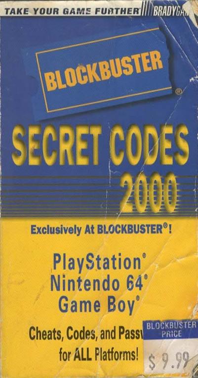 Blockbuster Secret Codes 2000 Strategy Guide