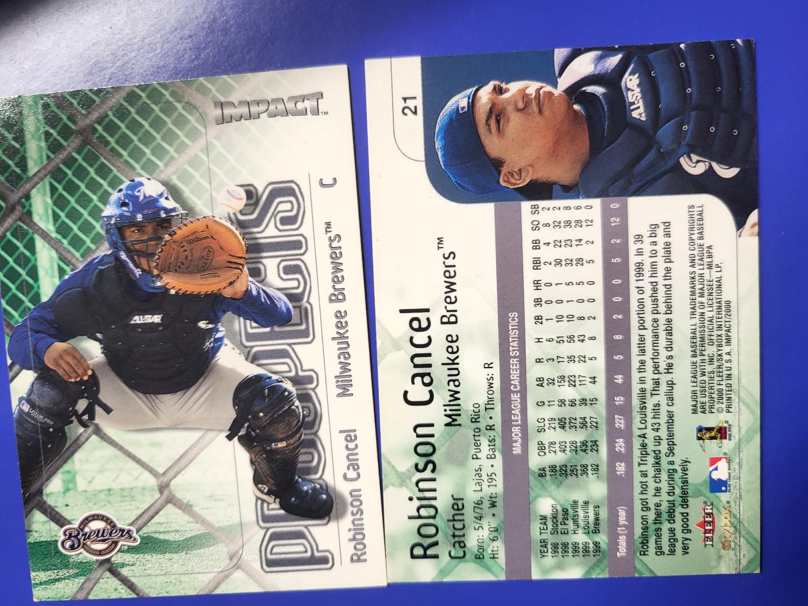 Robinson Cancel #21 Baseball Cards 2000 Fleer Impact
