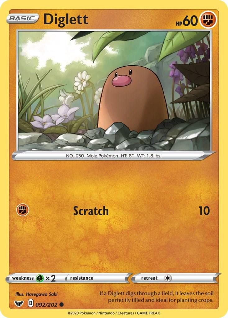 Diglett #92 Pokemon Sword & Shield