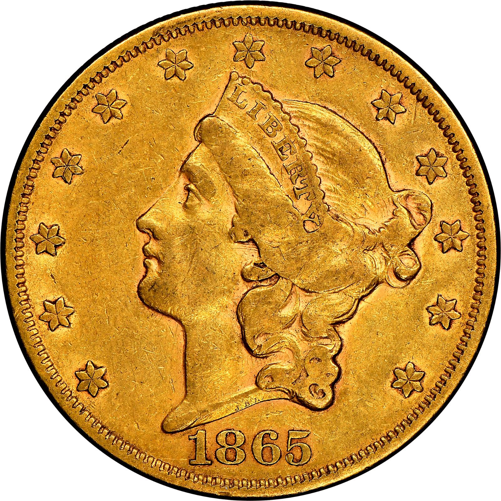 1865 S Coins Liberty Head Gold Double Eagle