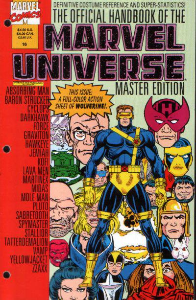 Official Handbook of the Marvel Universe #16 (1992) Comic Books Official Handbook of the Marvel Universe