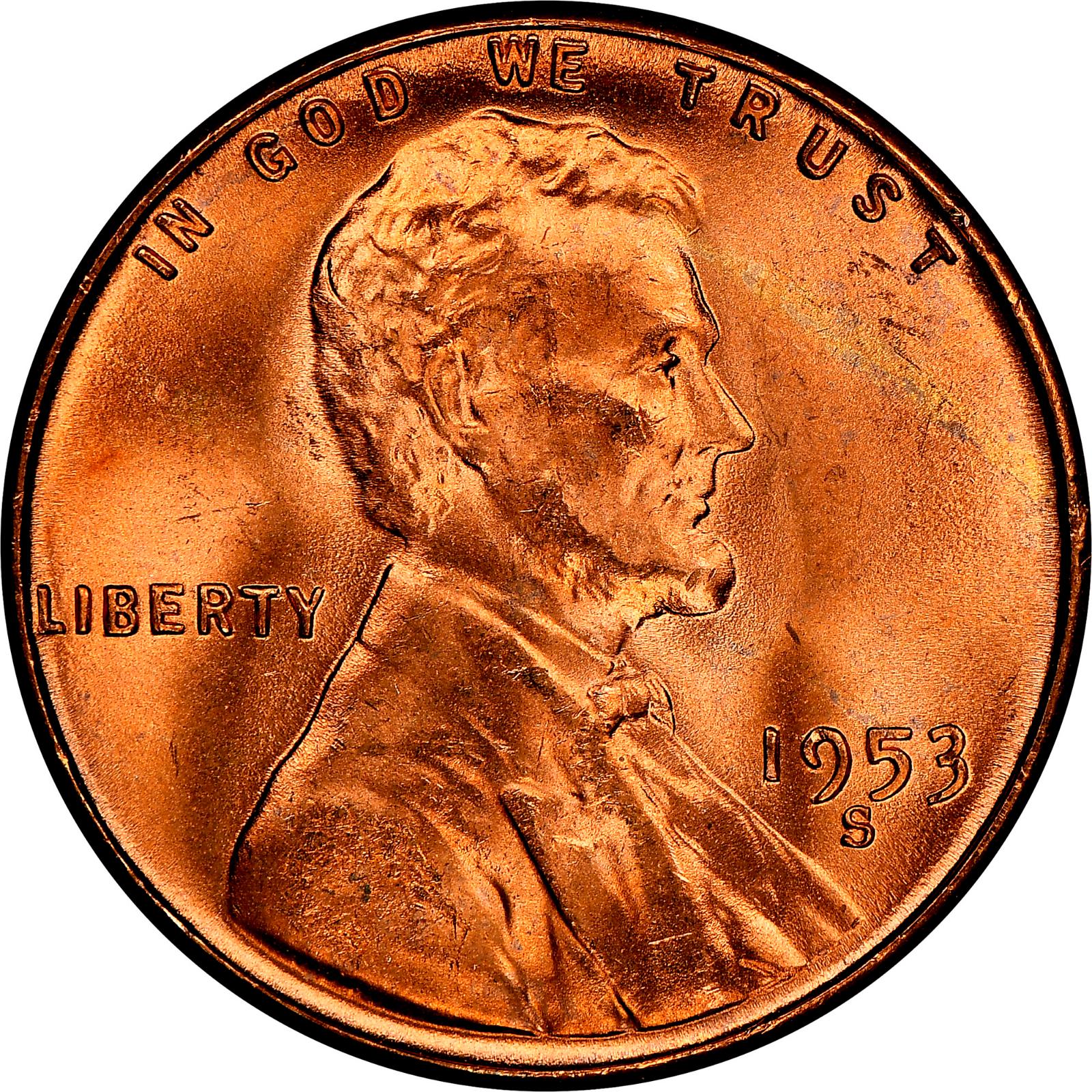 1953 S Coins Lincoln Wheat Penny