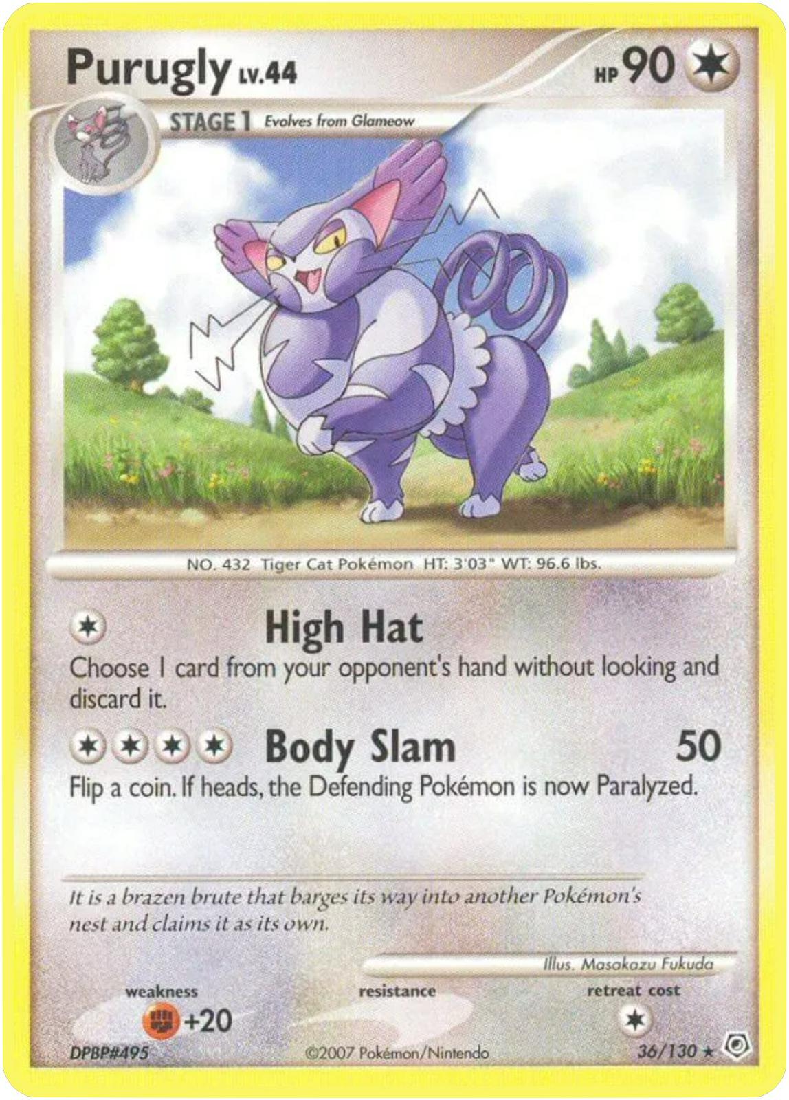 Purugly #36 Pokemon Diamond & Pearl