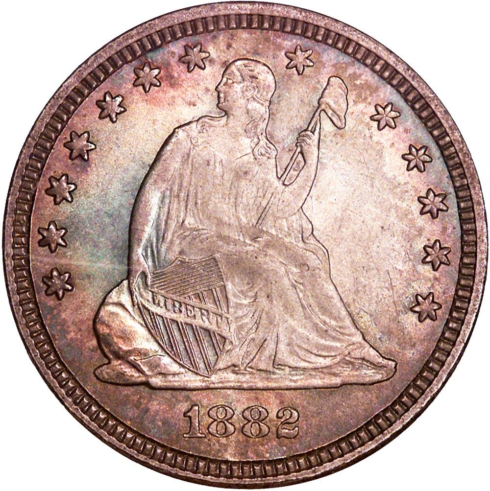 1882 Coins Seated Liberty Half Dollar