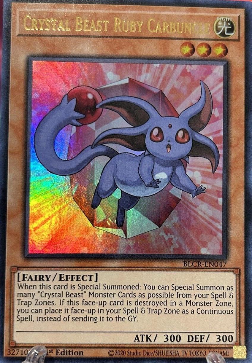 Crystal Beast Ruby Carbuncle BLCR-EN047 YuGiOh Battles of Legend: Crystal Revenge