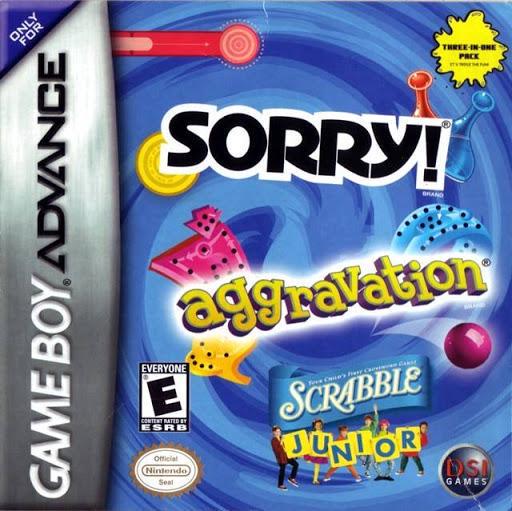 Aggravation / Sorry / Scrabble Jr Cover Art