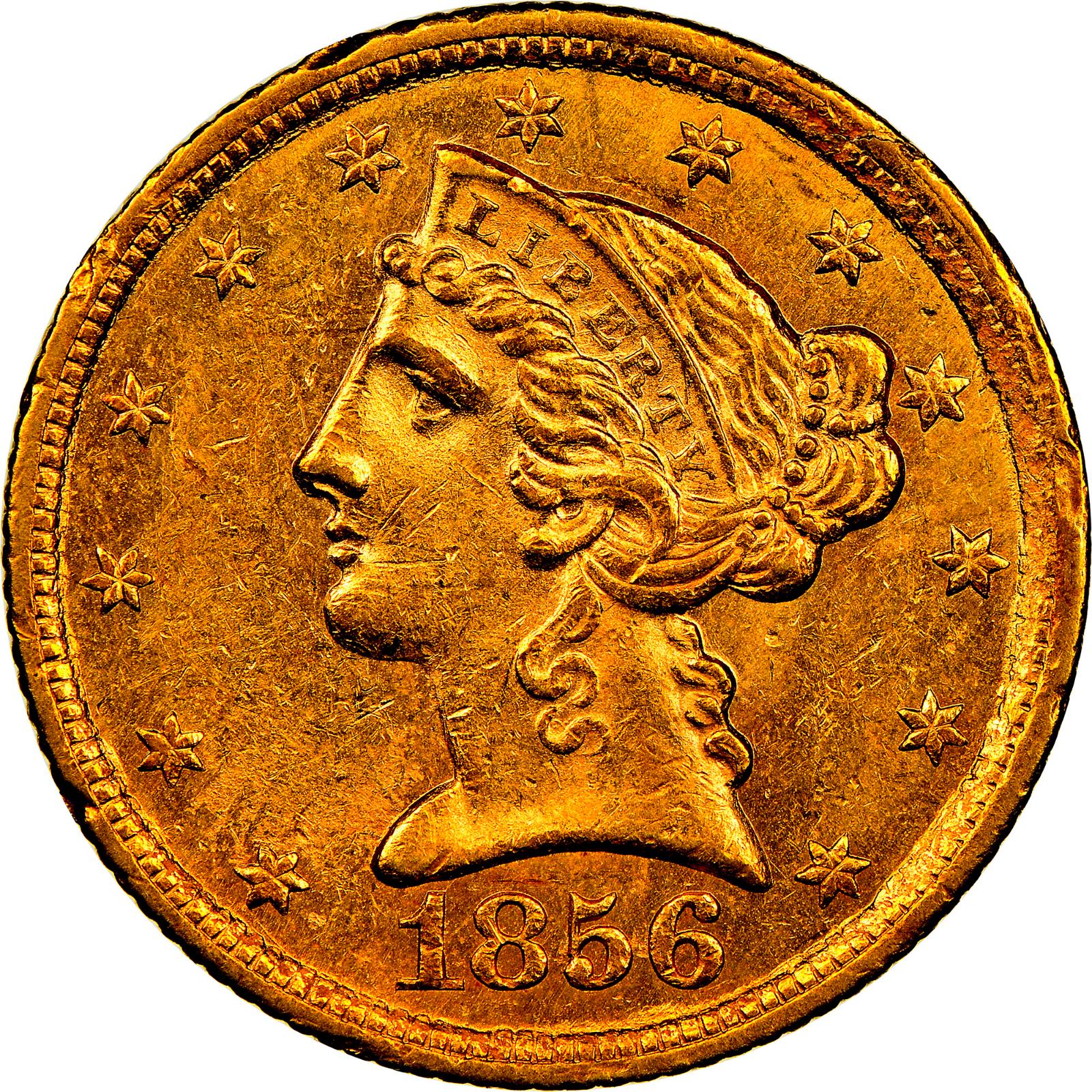 1856 C Coins Liberty Head Half Eagle