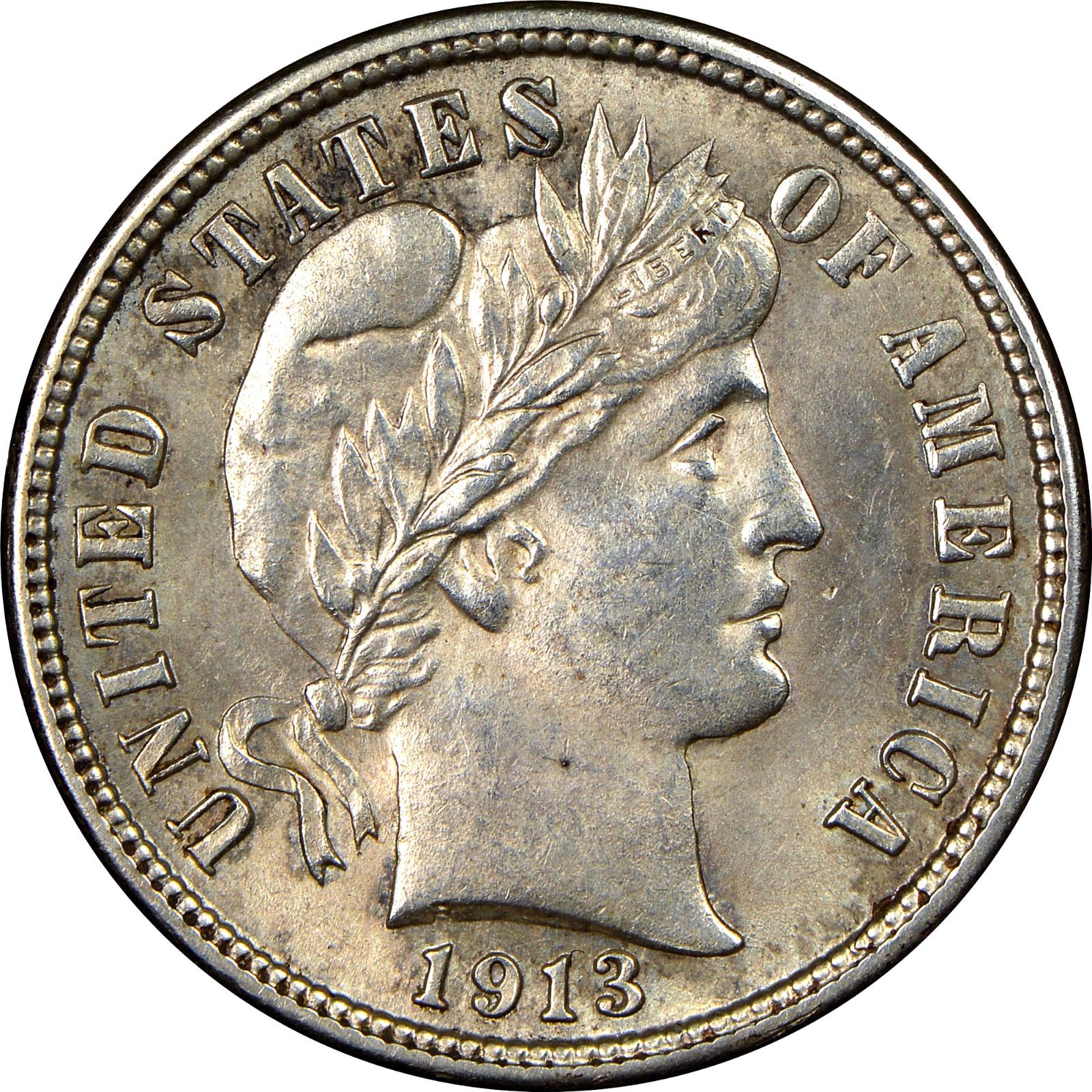 1913 S Coins Barber Dime
