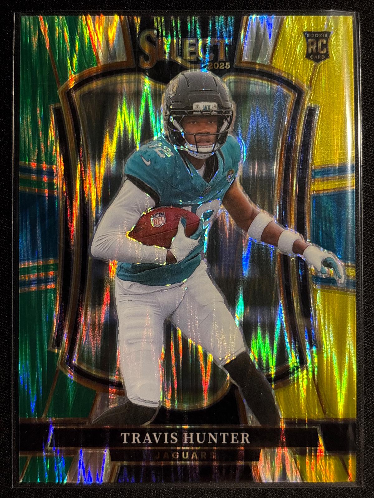 Travis Hunter [Green Yellow Prizm Shock] #128 Prices [Rookie
