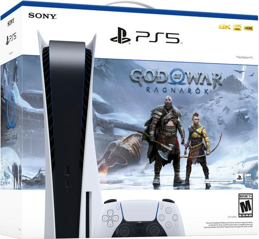 PlayStation 5 Disc Edition Console God of War Ragnarok Bundle Cover Art