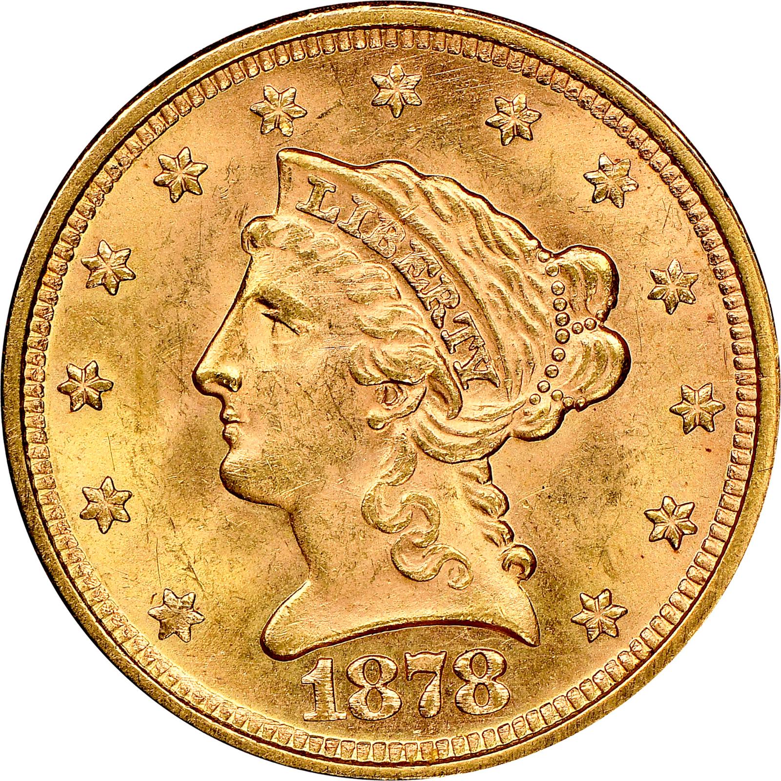1878 S Coins Liberty Head Quarter Eagle