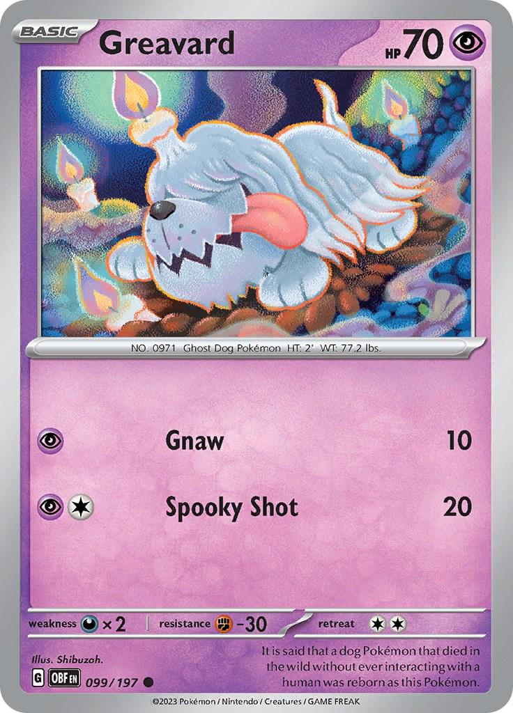 Greavard #99 Pokemon Obsidian Flames