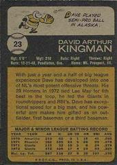 Back | Dave Kingman Baseball Cards 1973 Topps