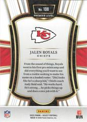 Back Of Card | Jalen Royals Football Cards 2025 Panini Select