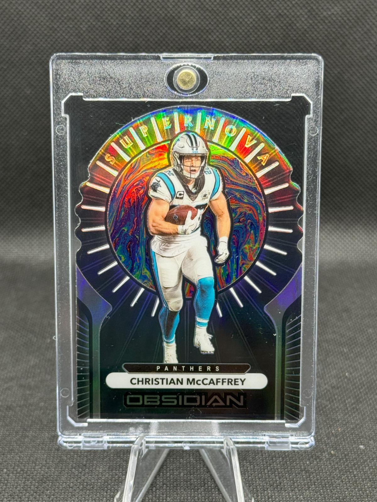 Christian McCaffrey #S1 Football Cards 2020 Panini Obsidian Supernova