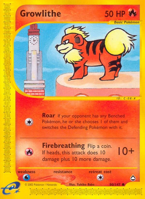 Growlithe #80 Pokemon Aquapolis