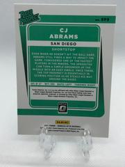 Back Of Card | CJ Abrams Baseball Cards 2021 Panini Donruss Rated Prospects