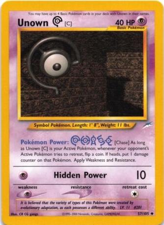 Unown C #57 Pokemon Neo Destiny