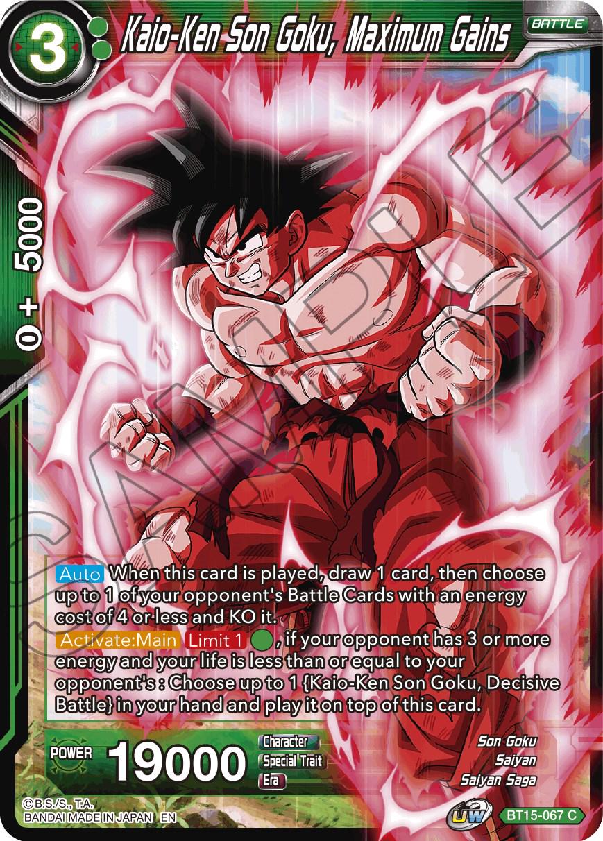 Kaio-Ken Son Goku, Maximum Gains BT15-067 Dragon Ball Super Saiyan Showdown