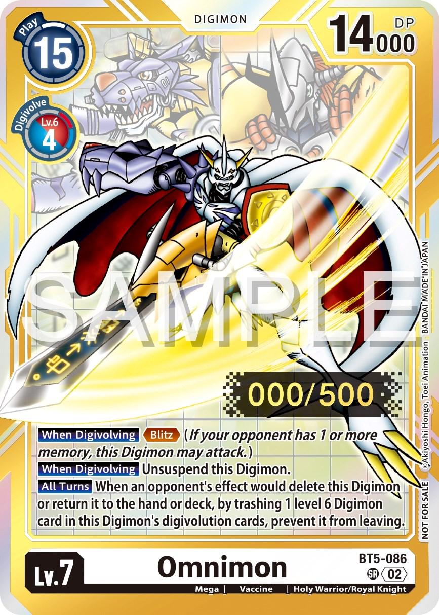 Omnimon [Serial Numbered Foil] #BT5-086 Prices | Digimon Battle of Omni | Digimon  Cards
