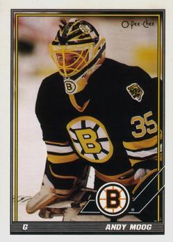Andy Moog #338 Hockey Cards 1991 O-Pee-Chee