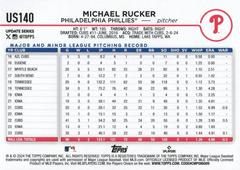 Back Of Card | Michael Rucker Baseball Cards 2024 Topps Update