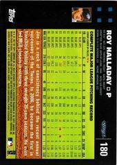 Back Of Card | Roy Halladay [Correct Bio] Baseball Cards 2007 Topps